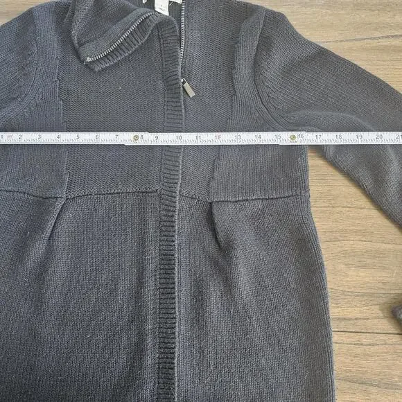 Kenneth Cole New York Sweater/Cardigan Black Long Sleeve Zip-Up Women's small - Picture 5 of 11